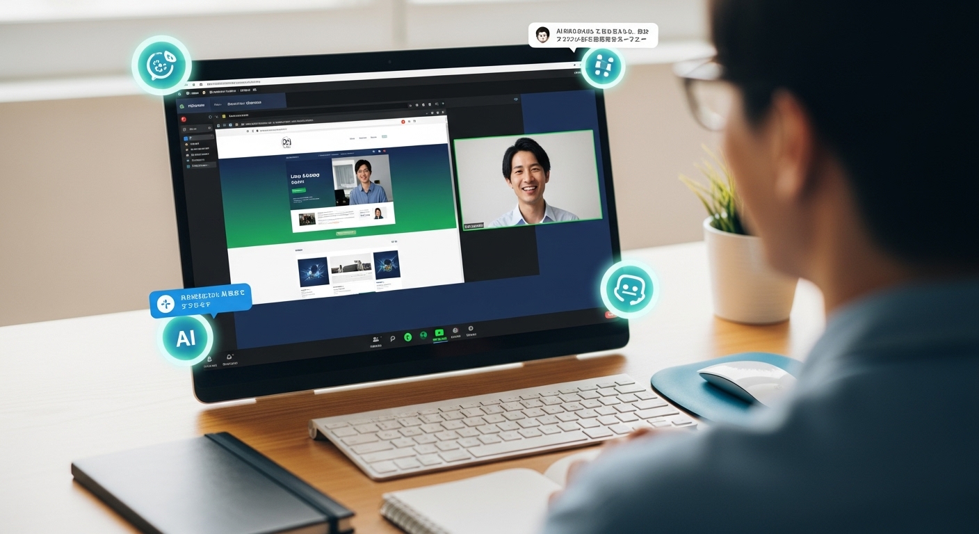 ZoomでAIと協働しながらLPを仕上げる様子